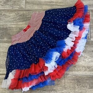 Jona‎ Michelle Red White Blue Polka Dot Tulle Skirt Patriotic 4th of July Outfit